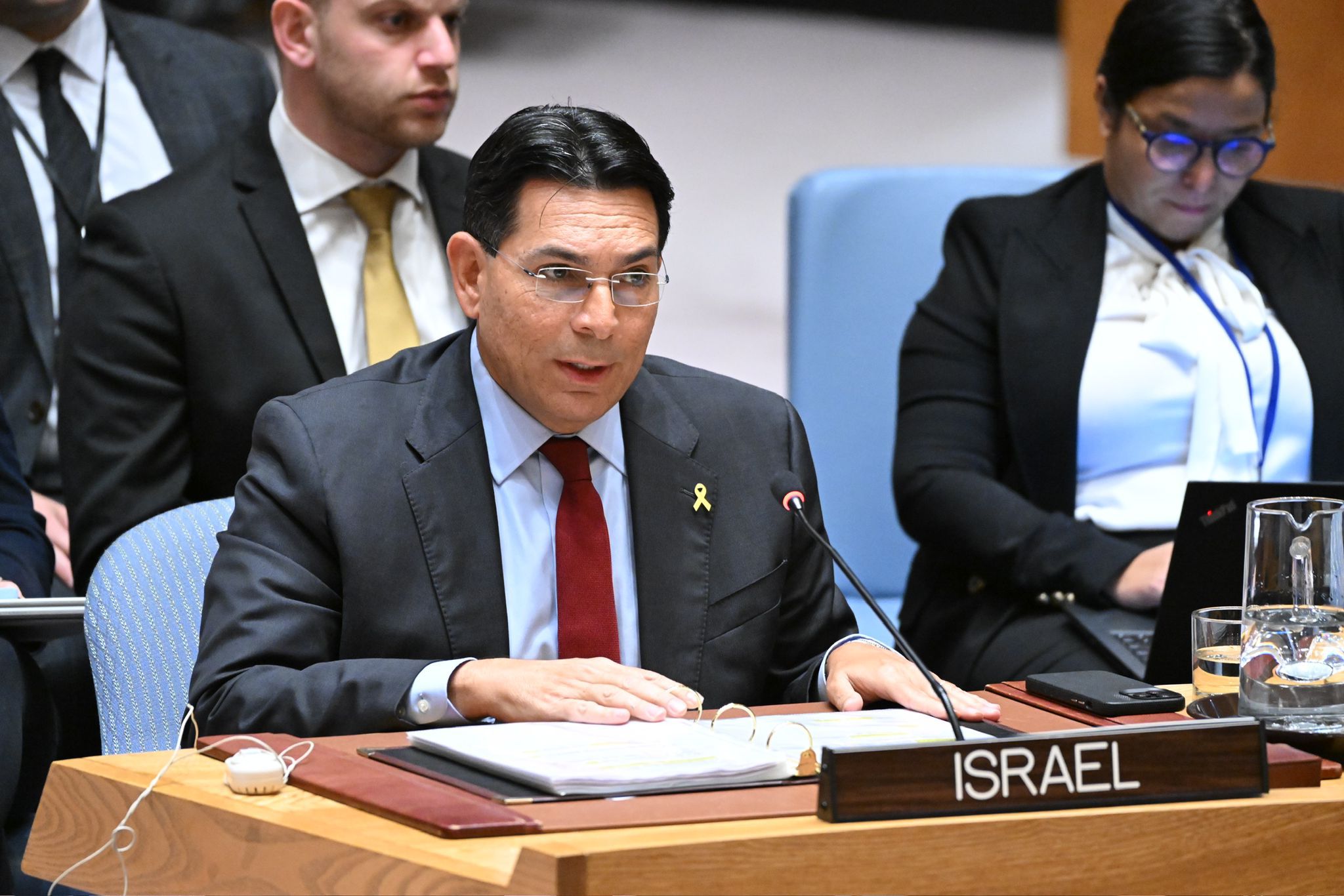 Israel Ambassador at UN Security Council meeting on Mideast. 