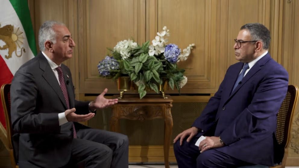 Iran's exiled prince Reza Pahlavi speaking to Iran International's Morad Vaisi on March 16, 2026.