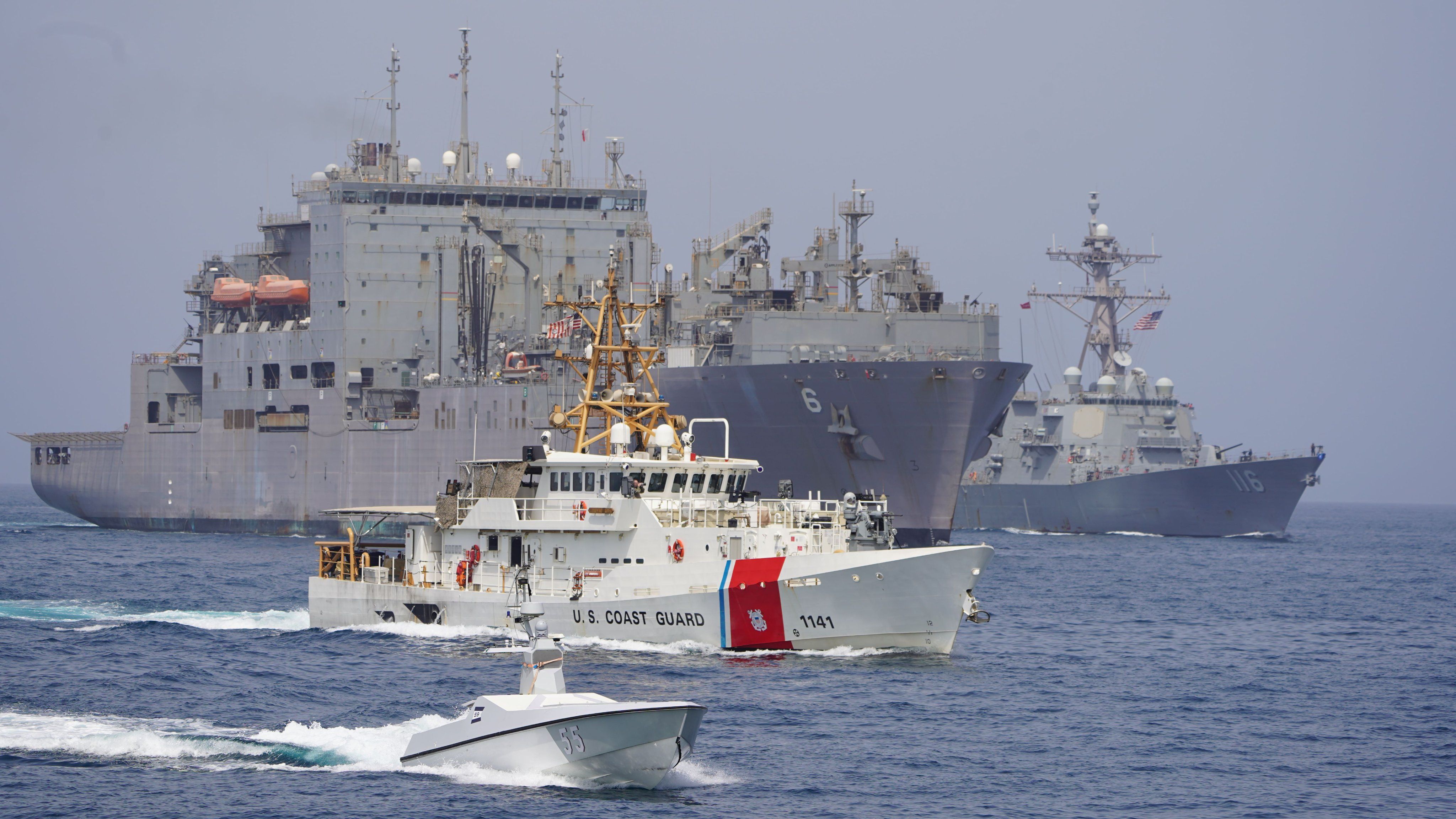 US Navy vessels in the Persian Gulf Hormuz Strait. File photo