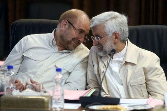 Mohammad Bagher Ghalibaf and Saeed Jalili. File Photo