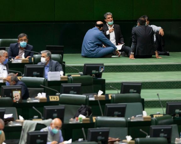 A scene from Iran's parliament in session. Undated
