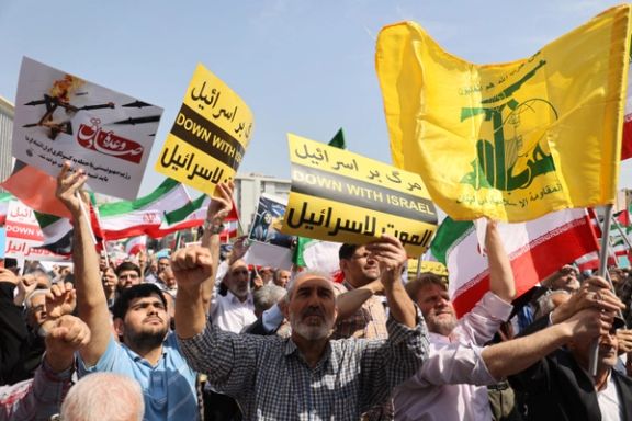 State-Sponsored Rallies in Iran As Gov't Downplays Israeli Attack