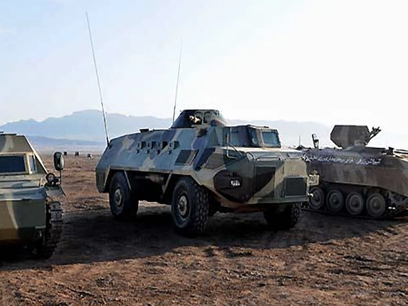 Iranian armor seen in a region close to the Iraqi border on Nov. 24, 2022