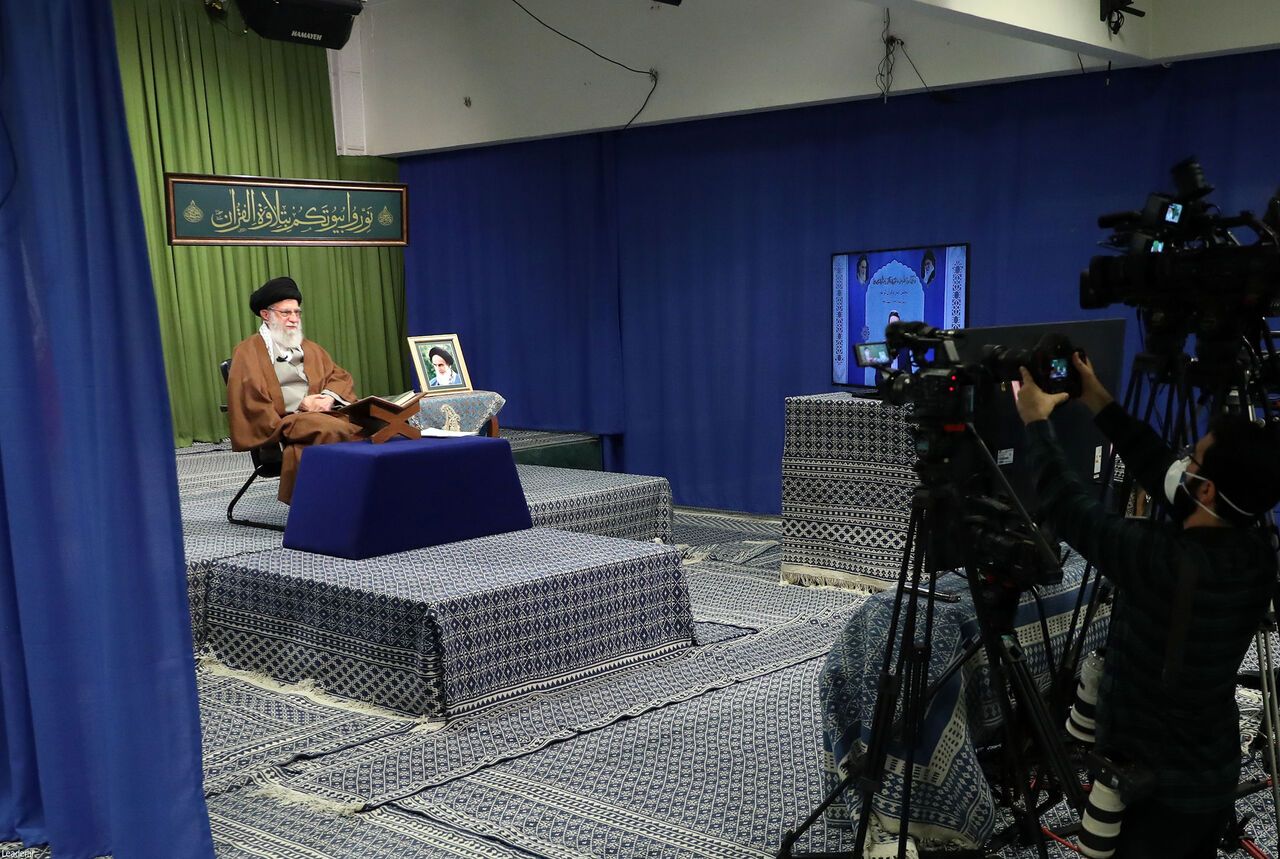 TV camera t the ready for a speech by Iran's Khamenei. Undated