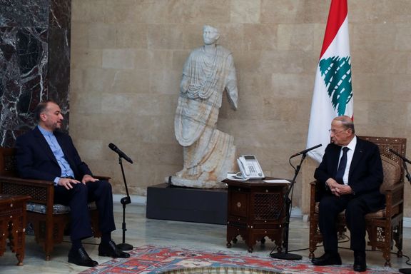 Iran's Foreign Minister with Lebanon President Michel Aoun. October 7, 2021