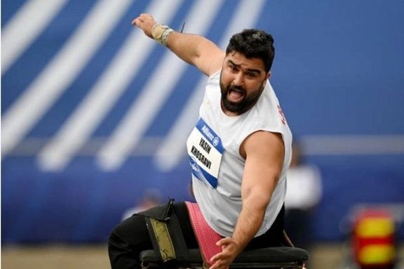 یاسین خسروی رکورد پرتاب وزنه پارادوومیدانی جهان را شکست و طلا گرفت