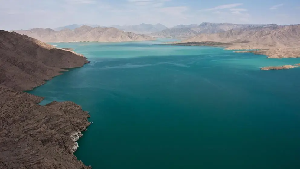 Water reservoir of the Helmand Dam in Afghanistan