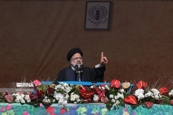 President Ebrahim Raisi speaking on Saturday, February 11, 2023