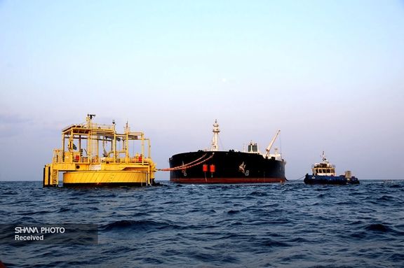 Tanker loading Iranian crude in the Persiaqn Gulf in March 2022