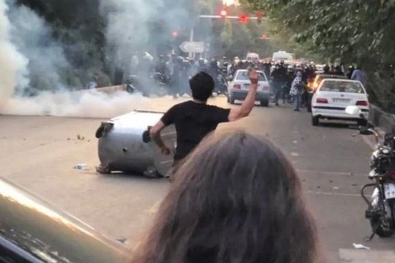A scene from protests by 'Generation Z' in Tehran, September 20, 2022