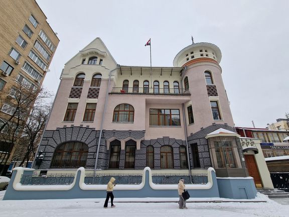 People walk past the Syrian embassy in Moscow, Russia December 8, 2024.