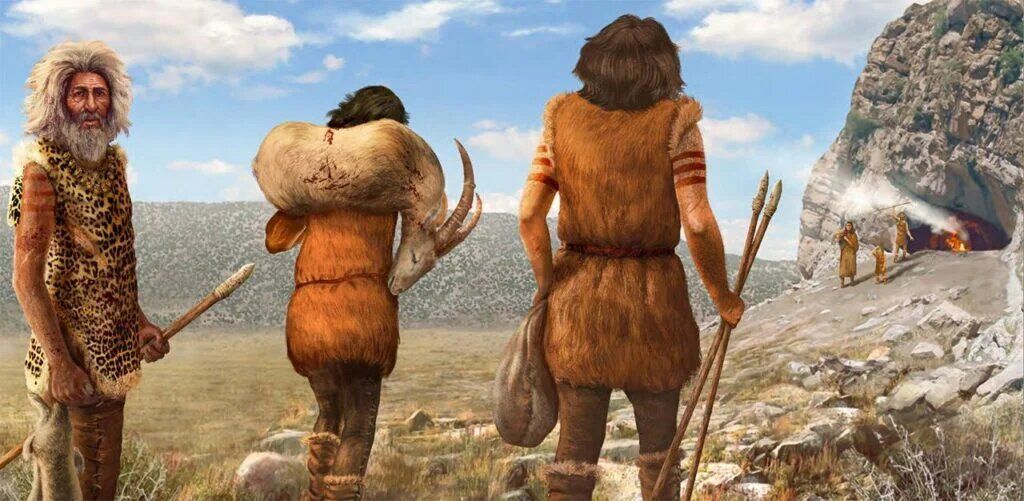 An artist's rendering of a prehistoric scene at the caves, courtesy of the National Museum of Iran