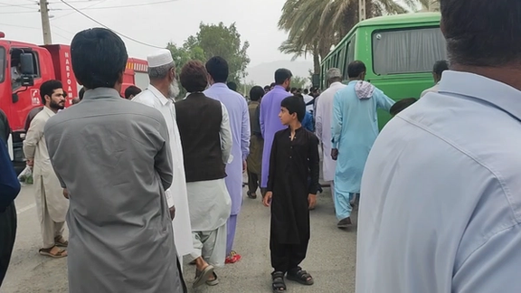 Photo shared by The Baloch Campaign of minibus incident in Iran's eastern Sistan-Baluchestan province July 5, 2024.