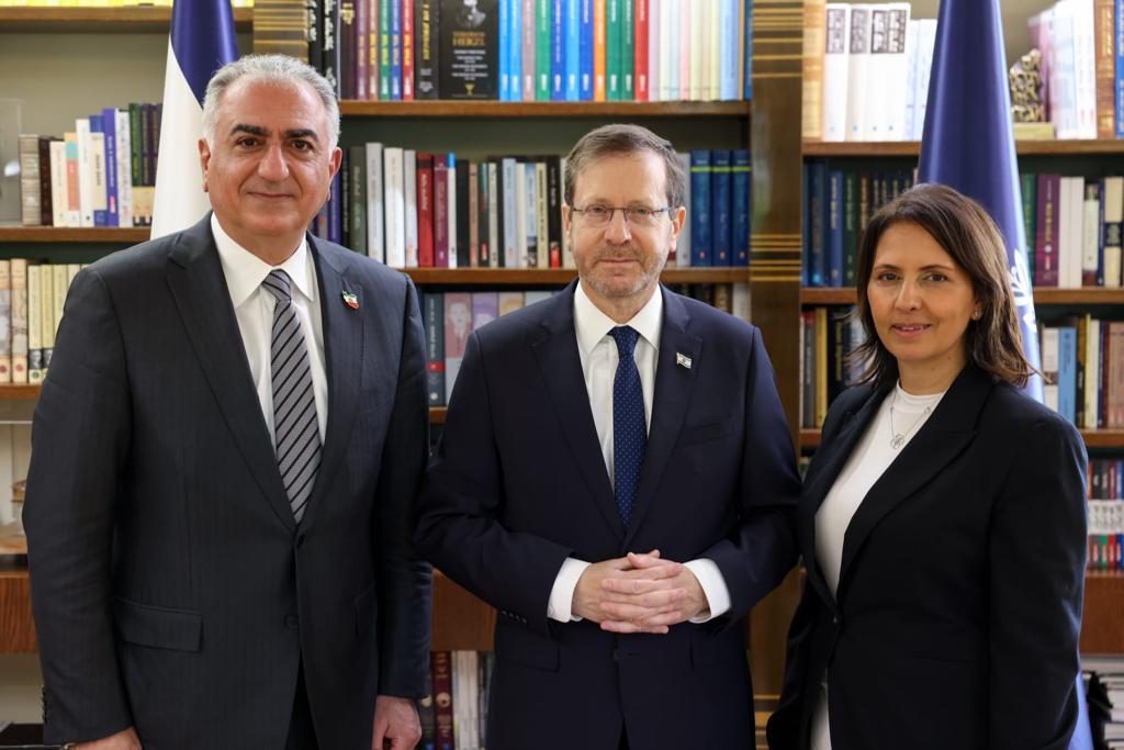 دیدار شاهزاده رضا پهلوی با رییس‌جمهوری اسرائیل؛ «جمهوری اسلامی عامل کشتار در منطقه است»