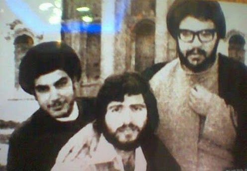 از راست به چپ: عباس موسوی، عماد مغنیه، حسن نصرالله