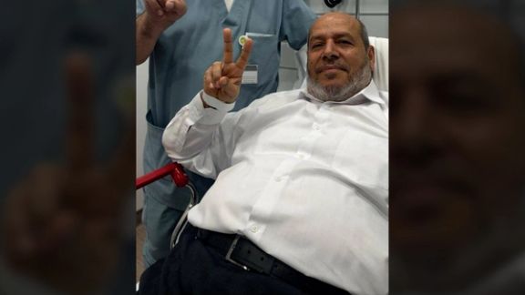 تصویر خلیل الحیه، مقام ارشد حماس، پس از حمله اسرائیل