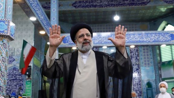 President Ebrahim Raisi after casting his ballot on June 18, 2021