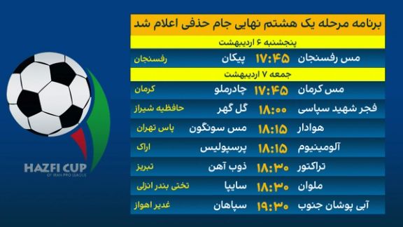 مدعیان قهرمانی هفتم اردیبهشت بازی میکنند؛ برنامه مرحله یکهشتمنهایی جام حذفی اعلام شد