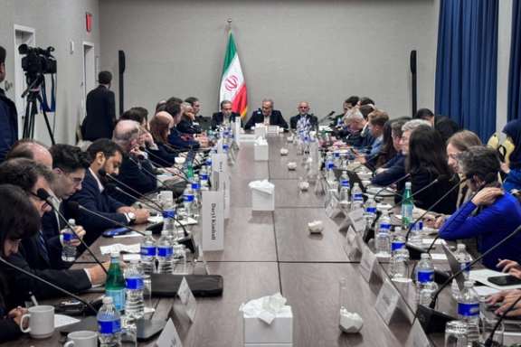 Iranian President Masoud Pezeshkian and Foreign Minister Abbas Araghchi hold a meeting on the sidelines of the UN General Assembly in New York on September 24, 2026.