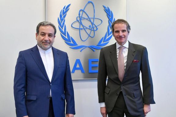 IAEA Director General Rafael Mariano Grossi during a meeting with former Deputy Foreign Minister for Political Affairs of Iran Abbas Araqchi (Araghchi) at the nuclear watchdog’s headquarters in Vienna, Austria, on April 8, 2021