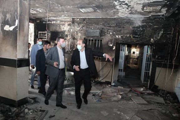 Regime officials visiting Evin Prison on Oct. 16, 2022