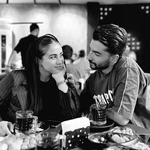 Matin Ghorbani and his wife, Mahsa Khanjani, before Ghorbani was shot dead during protests in Karaj on January 9.