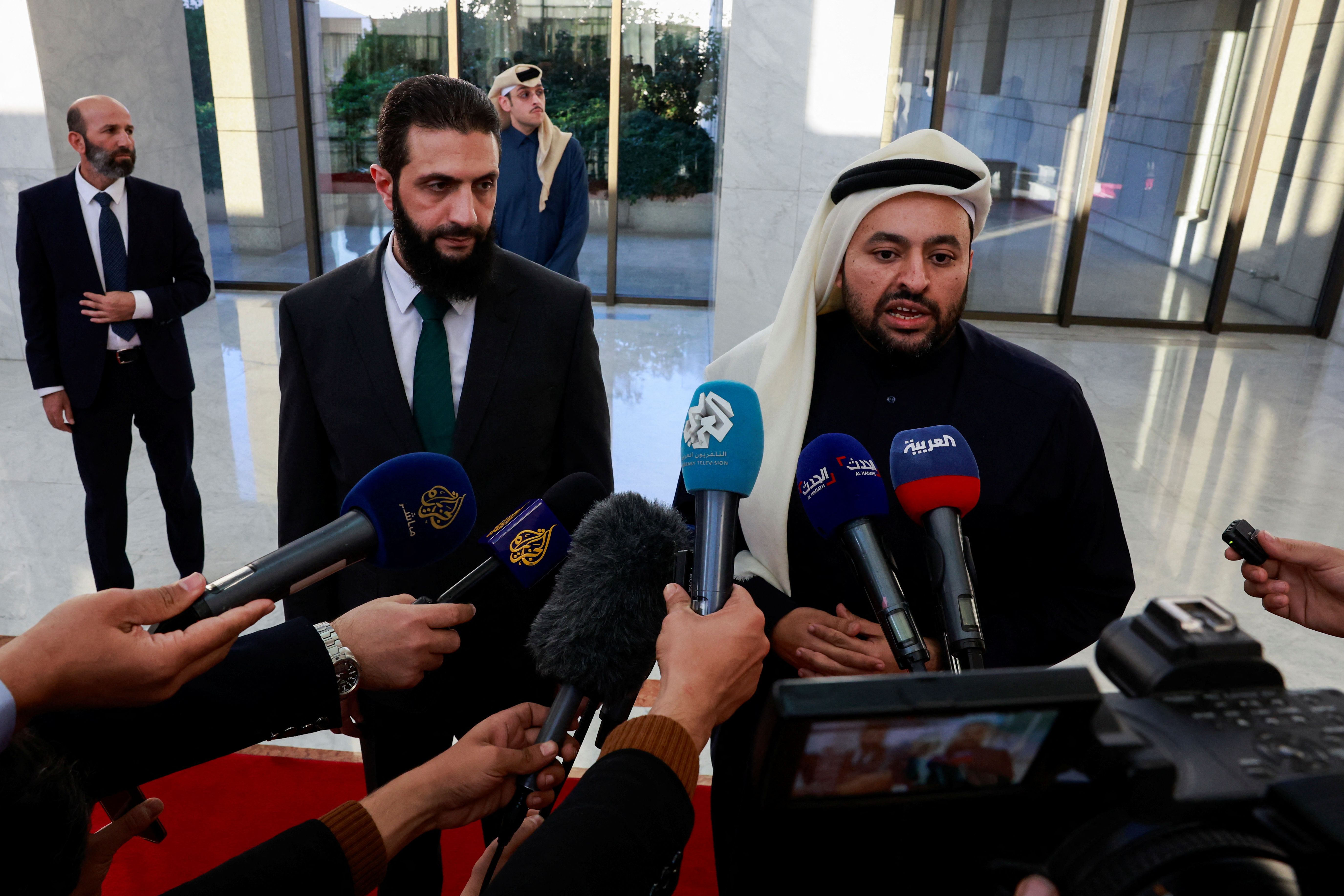 اولین دیدار وزرای خارجه کشورهای عربی با رهبر گروه حاکم بر سوریه