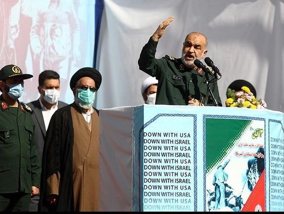 IRGC commander Hossein Salami at a ceremony in Nov. 2021