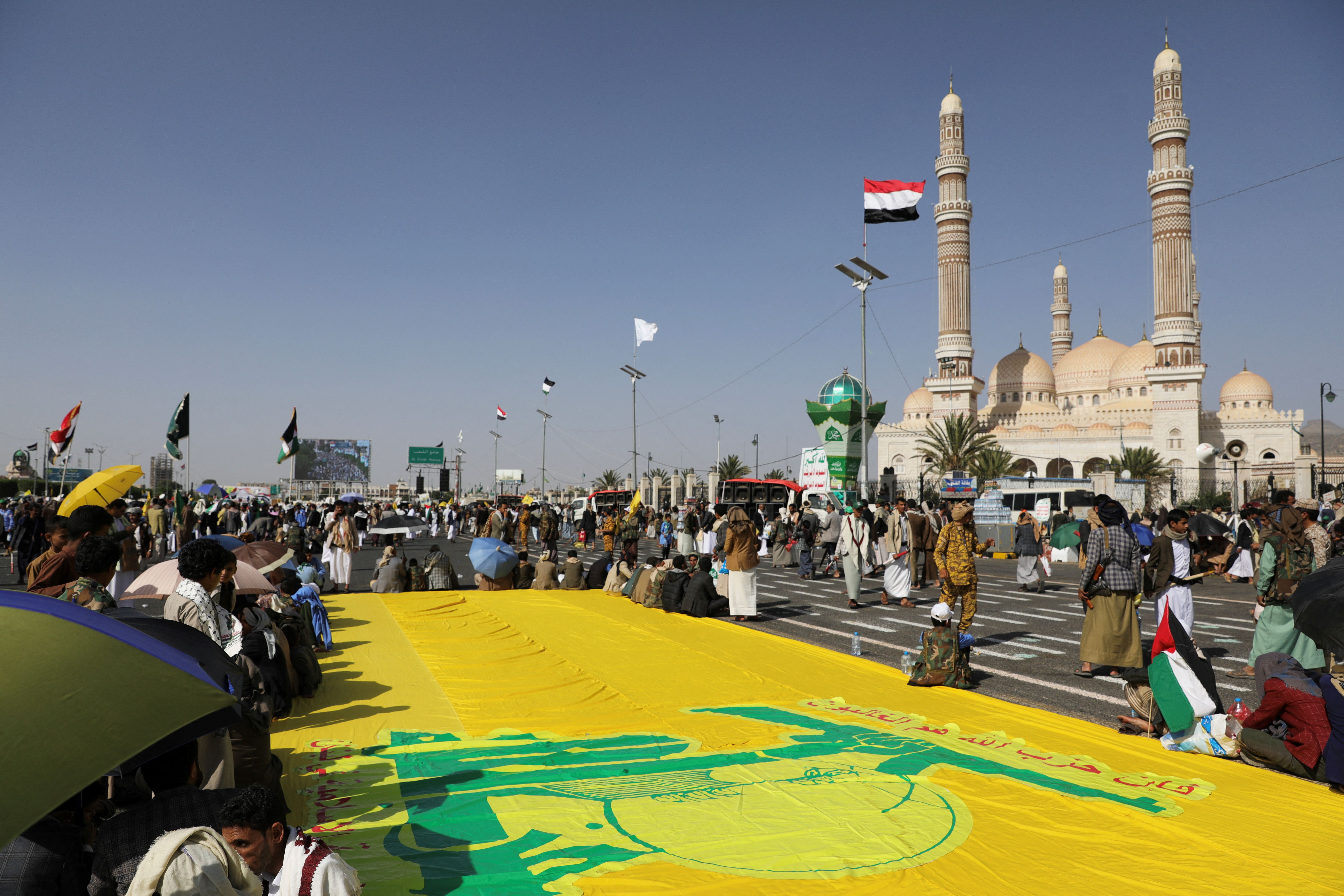 تظاهرات حوثی‌های یمن در حمایت از حزب‌الله لبنان و فلسطین، ششم مهر