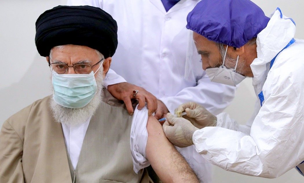 Khamenei said to be receiving an Iranian Covid vaccine. Undated