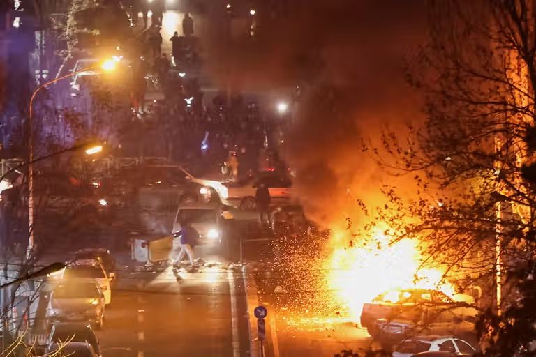 A scene of protests in Tehran on January 8, 2026