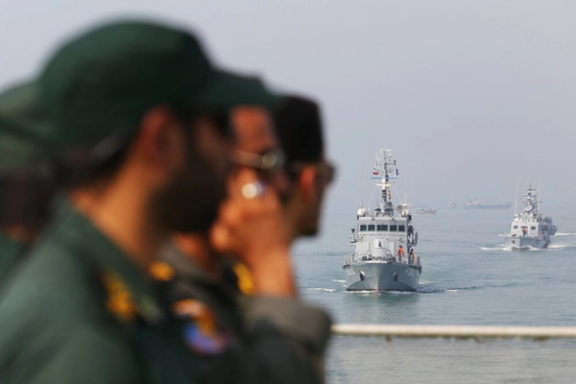 File photo shows IRGC officers during a naval drill in southern Iran
