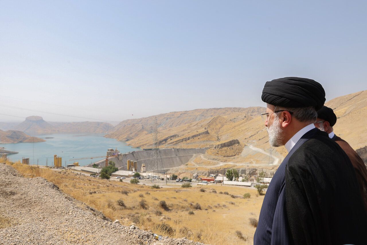 Iranian President Ebrahim Raisi during the inauguration ceremony of Chamshir Dam in Kohgiluyeh and Boyer-Ahmad Province in southwest  (July 2023)
