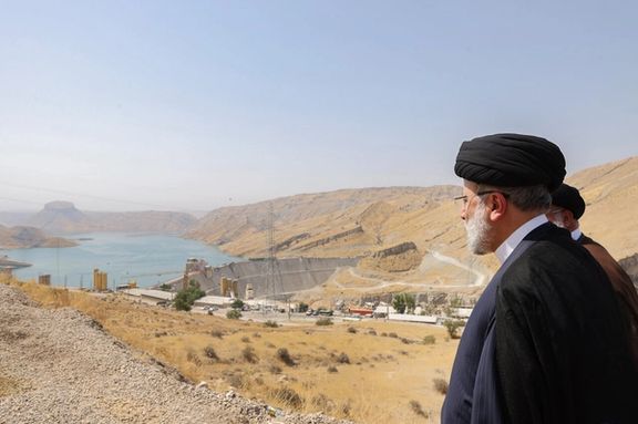 Iranian President Ebrahim Raisi during the inauguration ceremony of Chamshir Dam in Kohgiluyeh and Boyer-Ahmad Province in southwest (July 2023)
