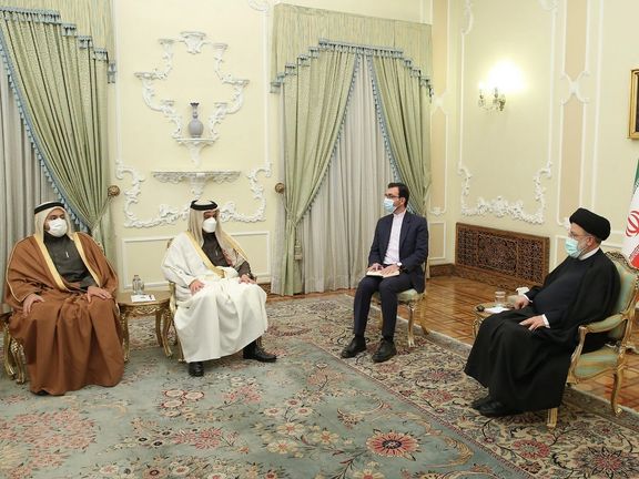 Ebrahim Raisi meeting with Qatar's foreign minister Mohammed bin Abdulrahman Al-Thani. January 27, 2022