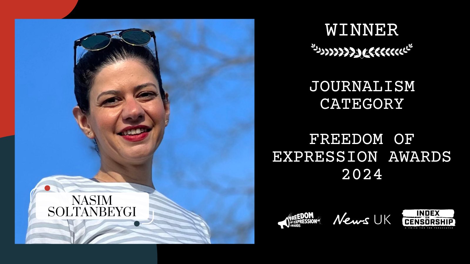  نسیم سلطان‌بیگی، روزنامه‌نگار ایرانی، برنده جایزه آزادی بیان سازمان «شاخص سانسور» شد
