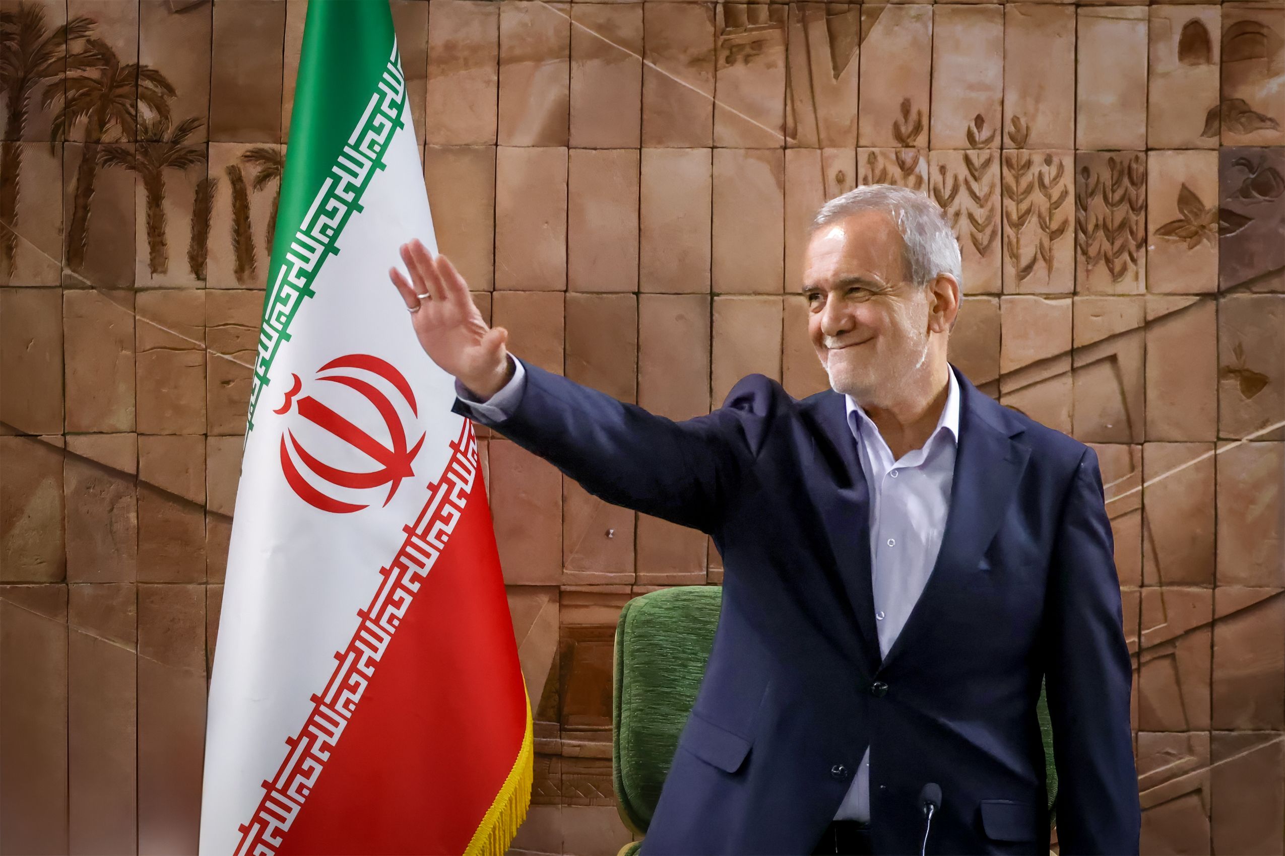 Iranian President Masoud Pezeshkian in Kermanshah on May 15, 2025