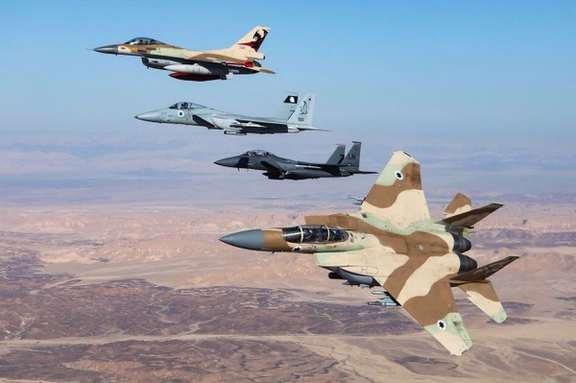 Various types of Israeli air force panes in flight