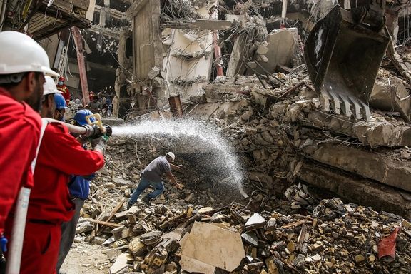 The ruins of Metropol building in a May 25 photo