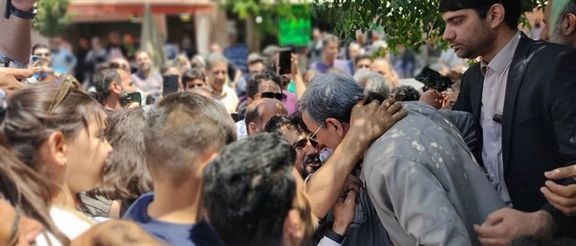 Mahmoud Ahmadinejad among his supporters in Tehran, June 6, 2024