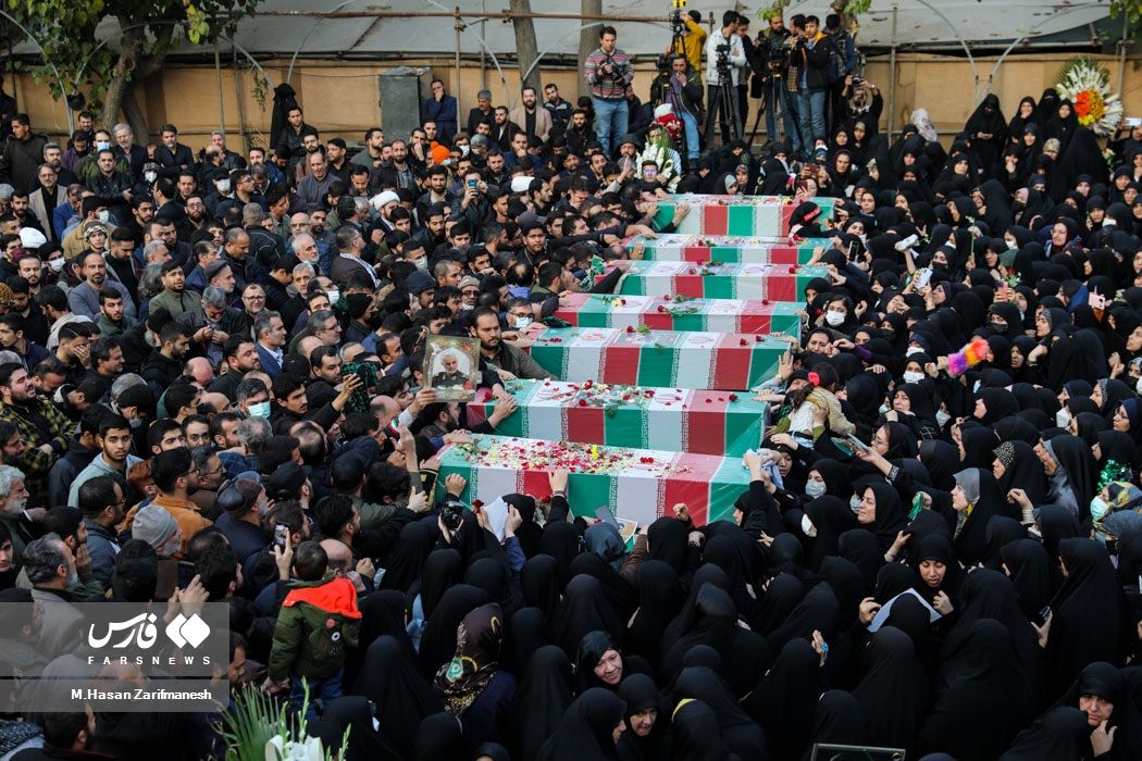 A funeral service for several Iranian forces killed in Syria, Tehran (December 2023) 