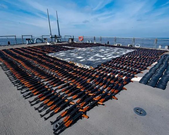 Weapons seized by the US Navy originating in Iran and destined for Houthis.