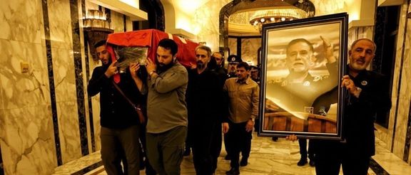 جنازه عباس نیلفروشان، معاون عملیات سپاه که در بیروت کشته شد، وارد عراق شده است
