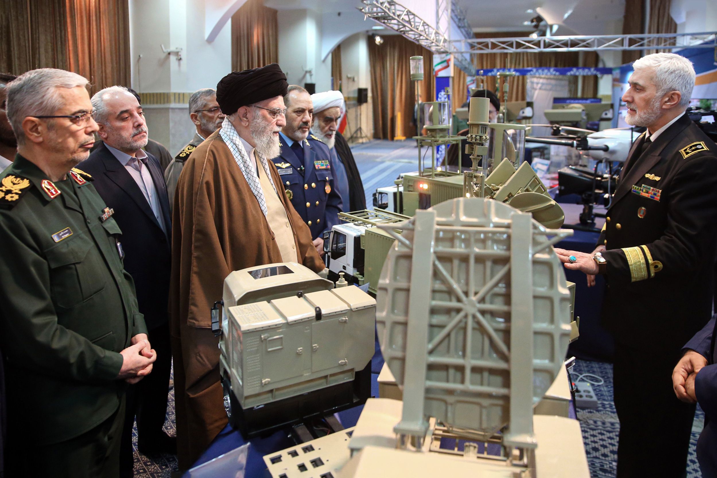 Iran’s Supreme Leader Ali Khamenei during a visit to a military expo in Tehran (February 2025) 
