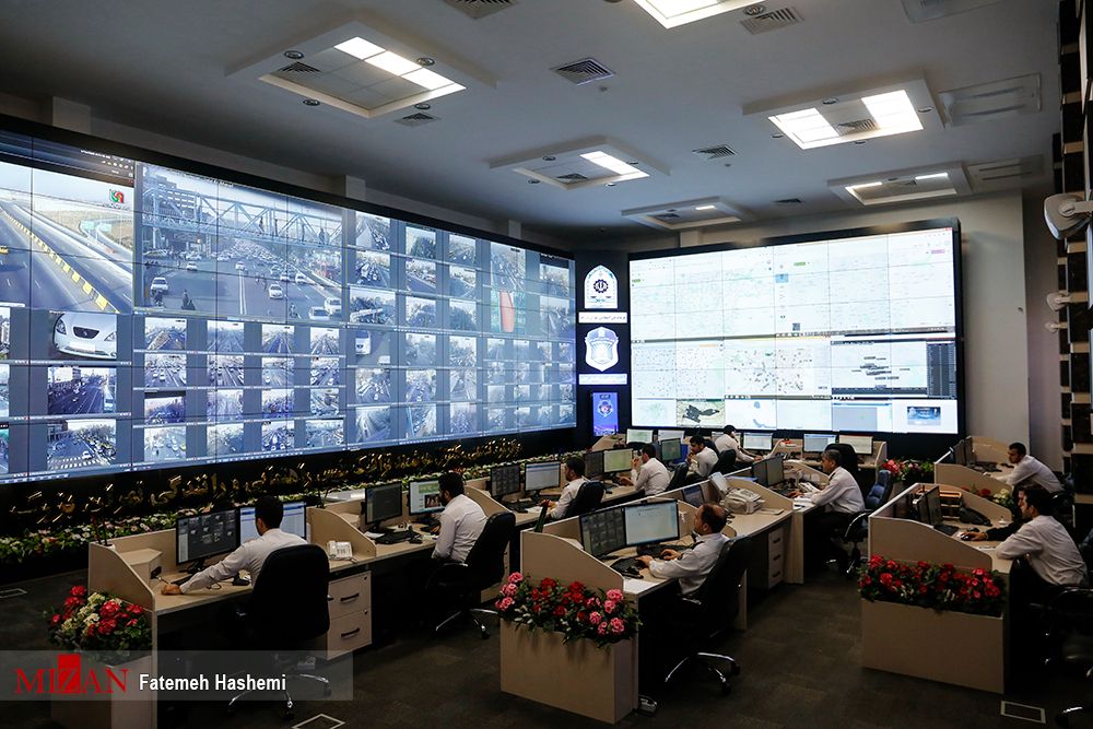 A control room of Tehran’s traffic cameras  
