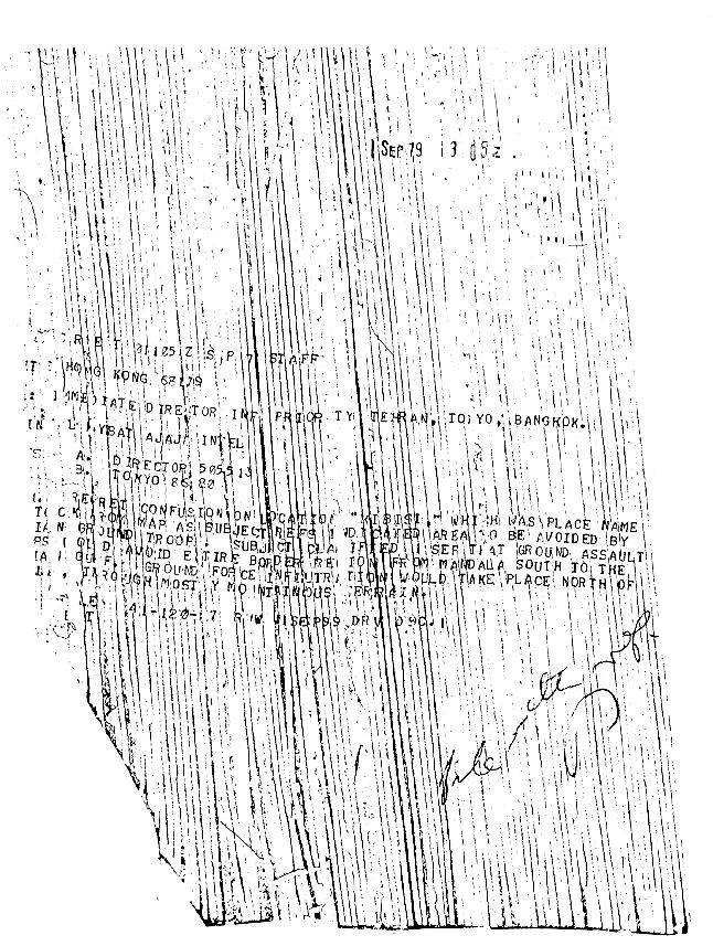 An example of shredded and reassembled documents from the former American Embassy in Tehran  