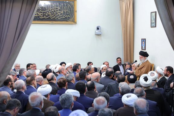 Iran's supreme leader Ali Khamenei addresses senior officials in Tehran, Iran, March 15, 2025