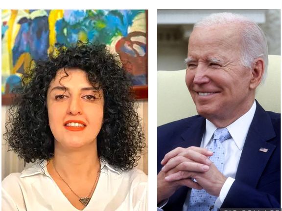 جو بایدن، رییسجمهوری آمریکا در بیانیهای اعطای جایزه صلح نوبل به نرگس محمدی را تبریک گفت