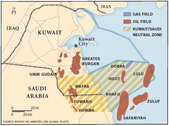 A map showing the offshore area in question where the gas field lies.