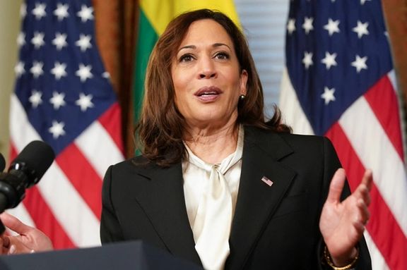 US Vice President Kamala Harris speaks to reporters on December 7, 2022